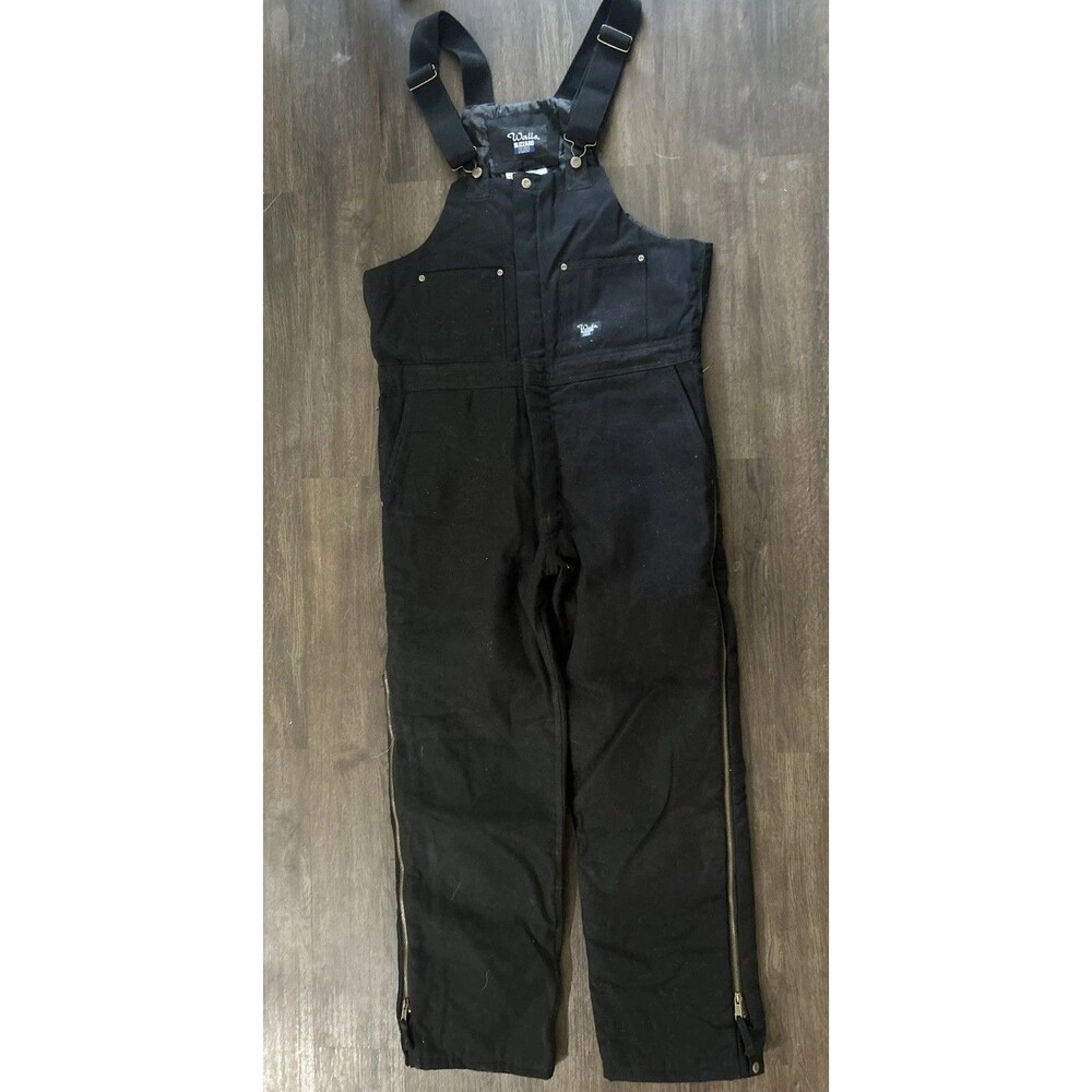Walls Workwear Bib Overalls Mens Large Tall 38-40 Black Insulated Winter Snow